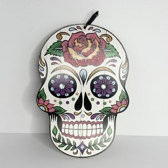 Day of The Dead Sugar Skull Wall Sign 9.5"x13" Halloween - Picture 1 of 3